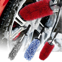Car Wheel Rim Tire Cleaning Brush 45cm Microfiber Car Wash Brush Non Scratch Car Detailing Washing Tool Soft Bristle CleanerCare