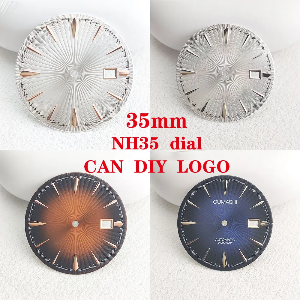 

35mm NH35 Dial cocktail no glow-in-the-dark surface finish mechanical dial replacement accessories
