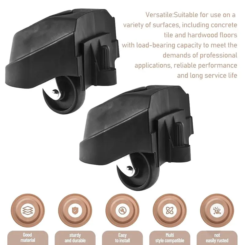 AEE2-2 Pcs 12388 Foot Caster & 12293 Caster Kit For Rid-GID 6 & 16 Gal Wet/Dry Vac Casters Wheels For Plate-Casters