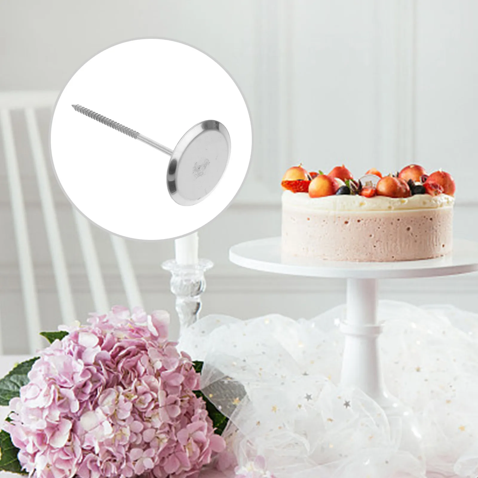4Pcs Stainless Steel Cake Flower Decorating Nails for Icing Roses Daisy Carnations DIY Sugar Paste Petal Paste Easy Clean
