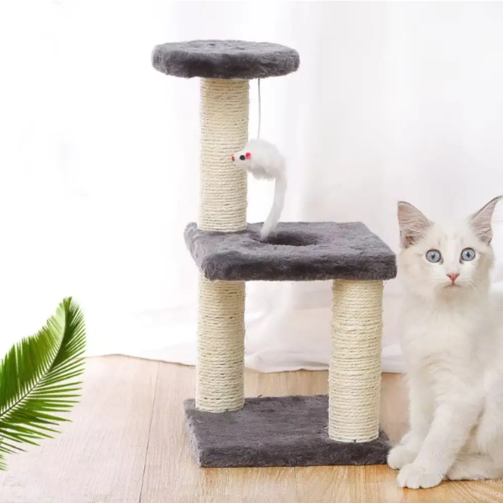 

3-Layers Cats Scratching Post Sisal Rope Durable Pet Furniture Sturdy Paper Tube Three Pillars Cat Trees Towers Pet Supplies