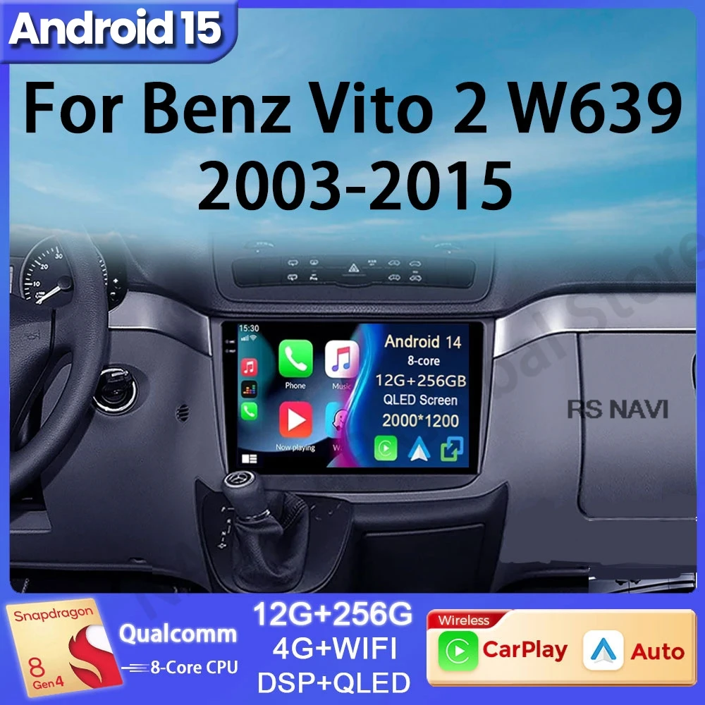 

Android 15 For Mercedes Benz Vito 2 W639 Viano 2 2003 - 2015 Multimedia GPS No 2din Stereo DSP Car Radio Navigation Video Player