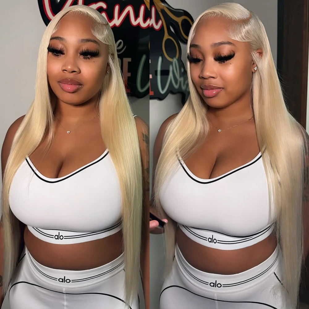 613 شعر بشري أشقر الباروكات مستقيم 13 × 4 الدانتيل الجبهة الباروكات شعر الإنسان 200 الكثافة قبل قطعها شعر مستعار شفاف للنساء