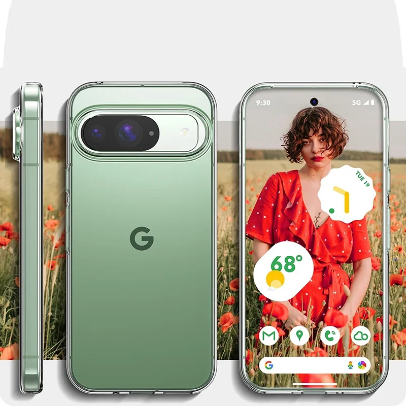 Capa de silicone transparente ultra-fina para google pixel 9, 8a, 8, 7, 7a, 6a, 6 pro xl, casca transparente, tampa traseira para google 8 a, 9 xl