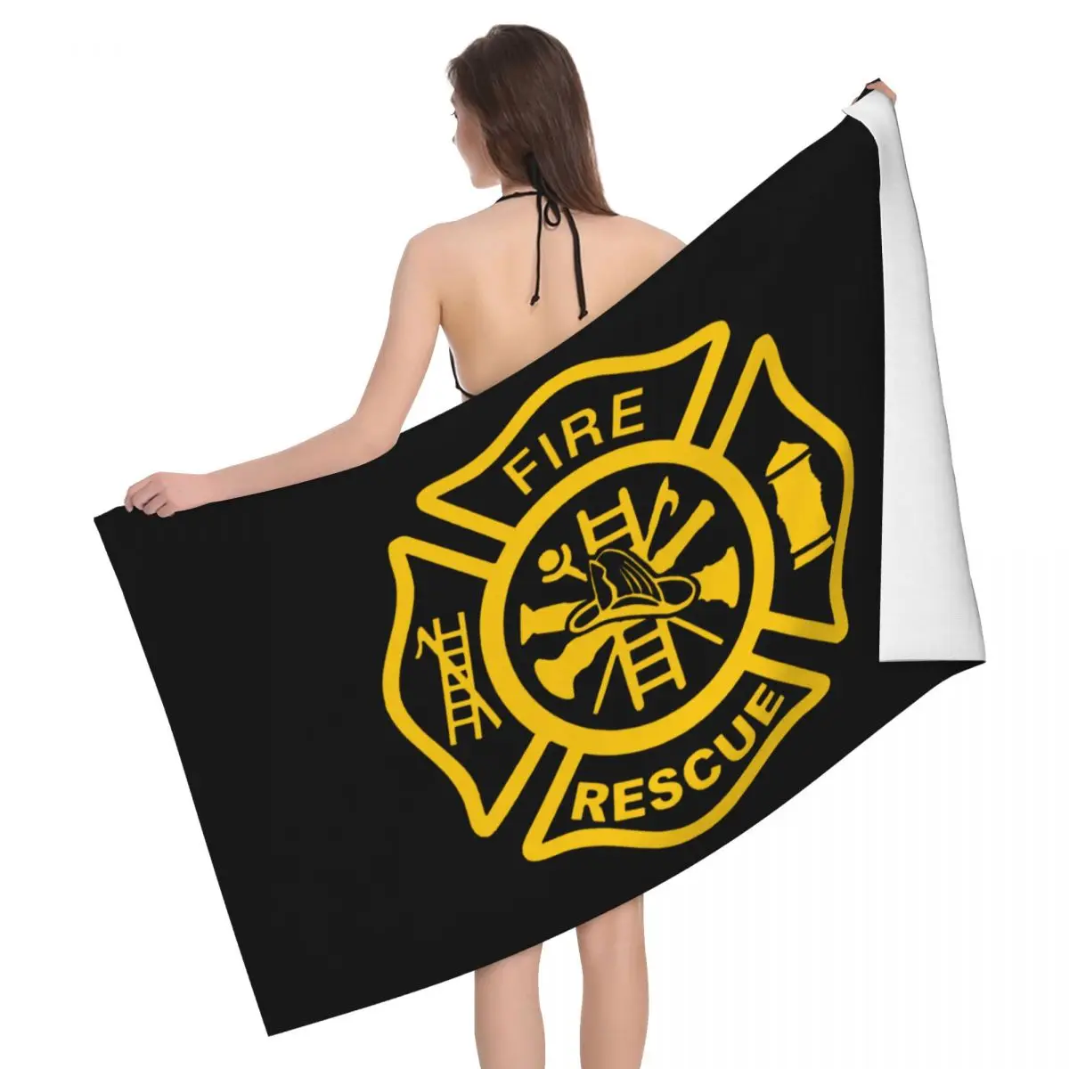 

Customized Firefighter Fire Rescue Beach Towel Super Soft Microfiber Bath Towels