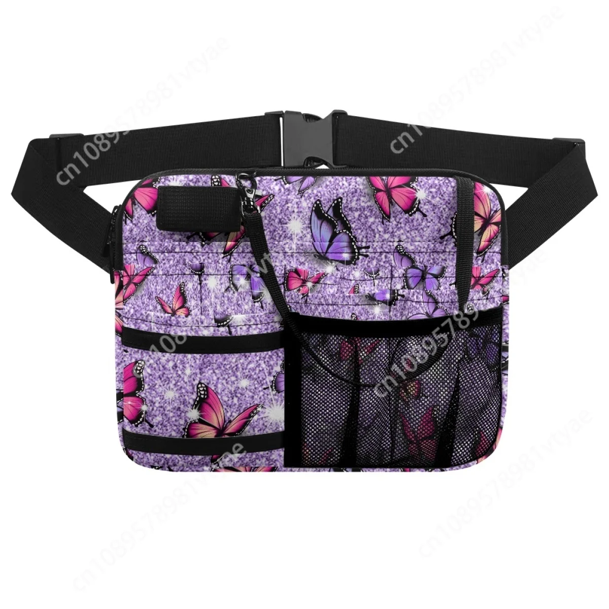 Colorful Butterfly Luxury Designer Ladies Waist Bag Portable Adjustable Strap Hospital Work Practical Belt Bags Nurse Fanny Pack