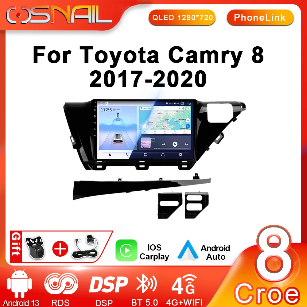 

Автомобильный радиоприемник COSNAIL 2 Din Android 13 с сенсорным экраном для Toyota Camry 8 XV 70 2017 - 2020 с BT мультимедийным проигрывателем 4G GPS-навигацией