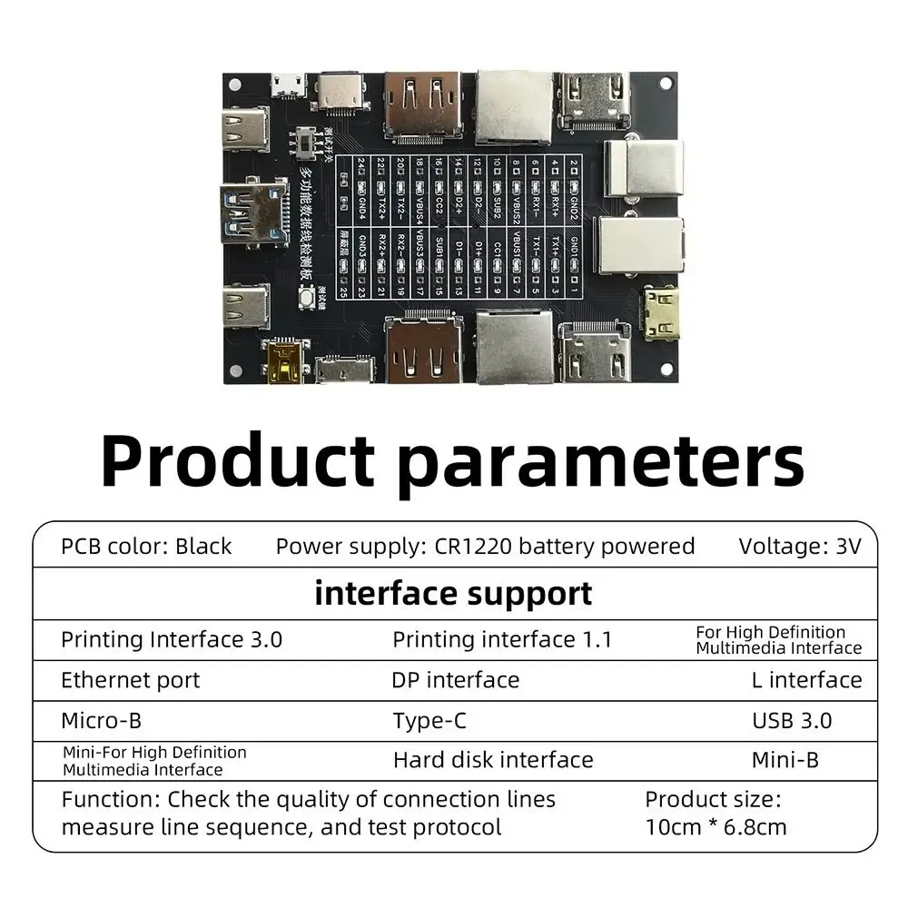 Practical Fault Detection Wire Testing Module Multi-function Universal Cable Fault Detector LED Indicator Cable Tester DP Cables 6