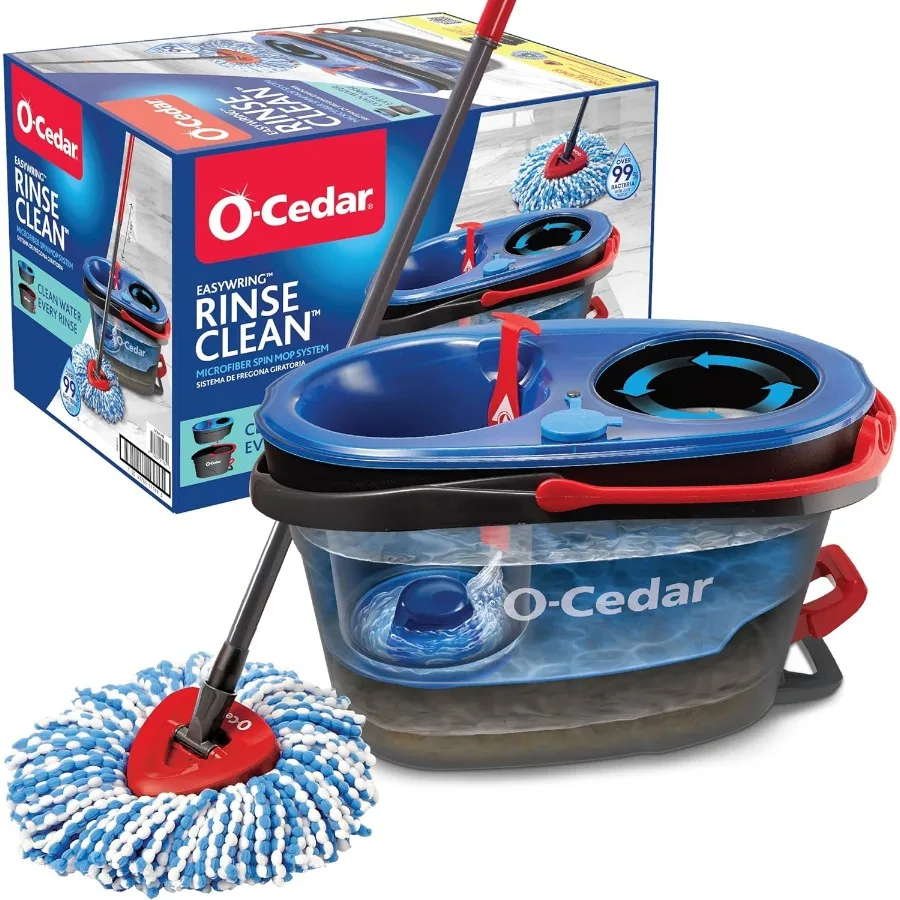 

RinseClean Spin Mop & Bucket System | Clean with Clean Water | Removes 99% of Bacteria