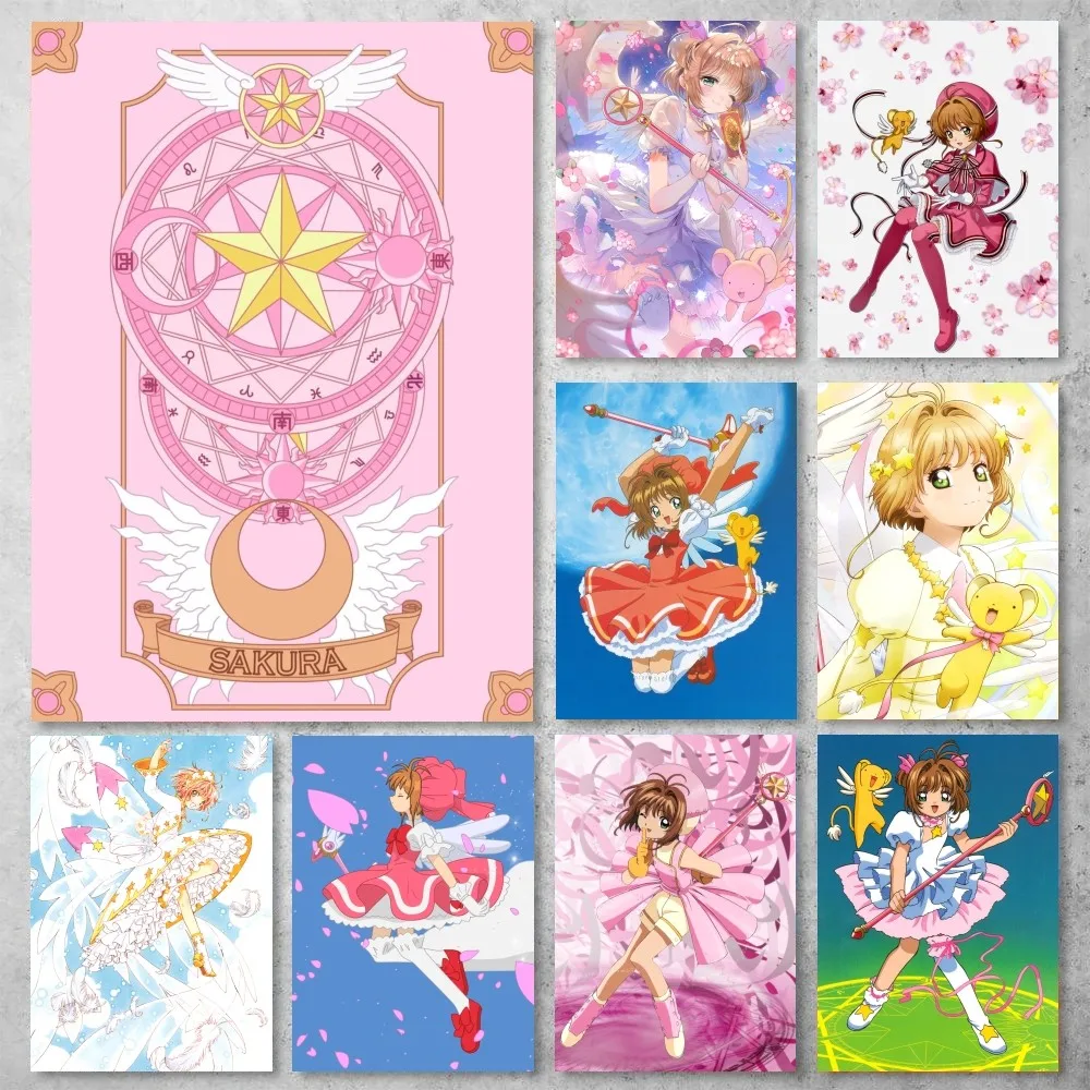 Bilibili Cardcaptor Sakura Card Anime Poster Gallery Prints Self Adhesive Home Decor Decoration Wall Decals Living Room Sticker