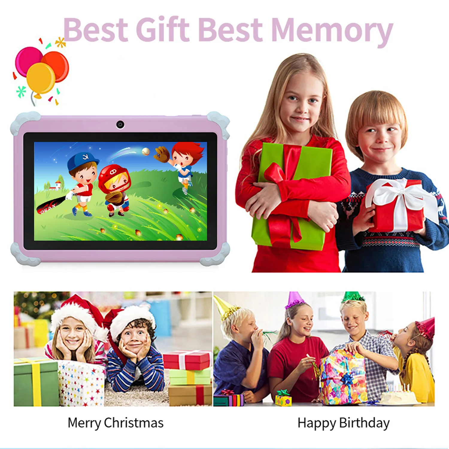 2025 New 7 Inch Cartoon Pattern Kids' tablet Quad Core 4GB+64GB ROM Android 13 Learning Education Games Tablets Children's Gifts