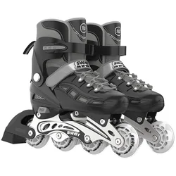 Inline Roller Skates Professional Kids Roller Skating Shoes Breathable Soft Sneakers Skating Pu Leather Flash Roller Skates