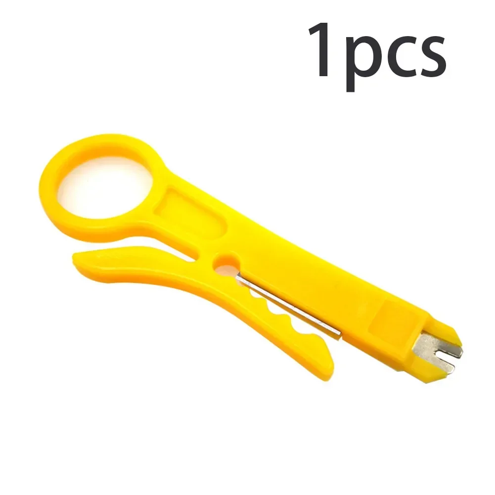 =1pc Mini Wire Stripper Crimper Plier Multi-function Yellow Wire=Tracker Cable Stripper Cutter For Network System Crimping Tools