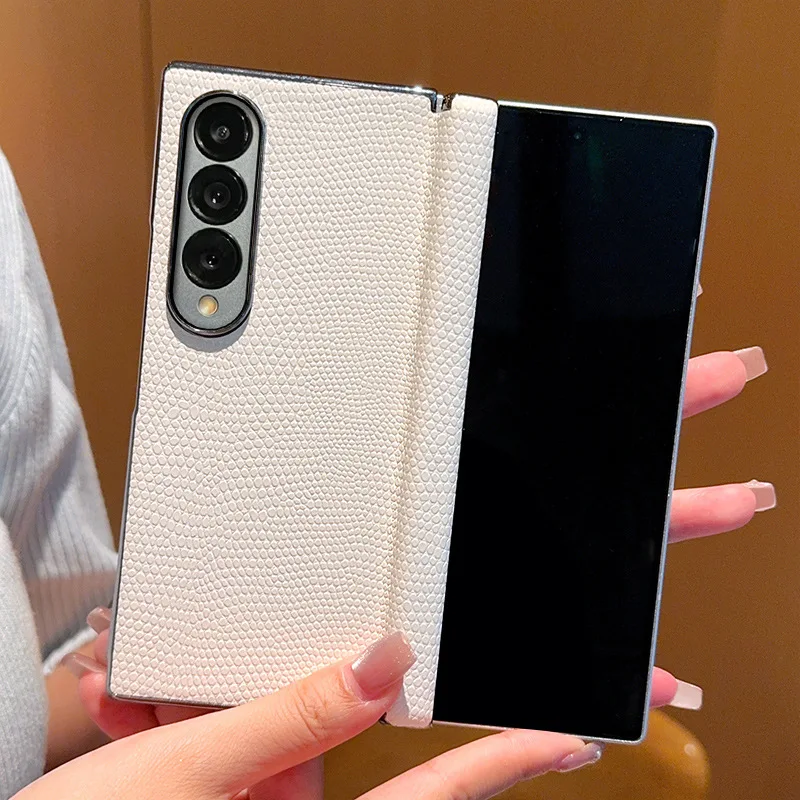 Solid Color Leather Folding Phone Cover for Samsung Galaxy Z Fold7/Z Fold6/Z Fold5/Z Fold4 with Protective Case