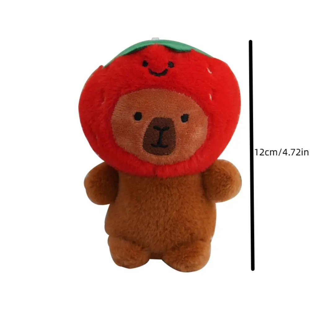 PP Cotton Plush Capybara Keychain Simulated Pineapple Fruit Hat Capybara Pendant Smile Persimmon Cartoon Animal Key Ring Daily