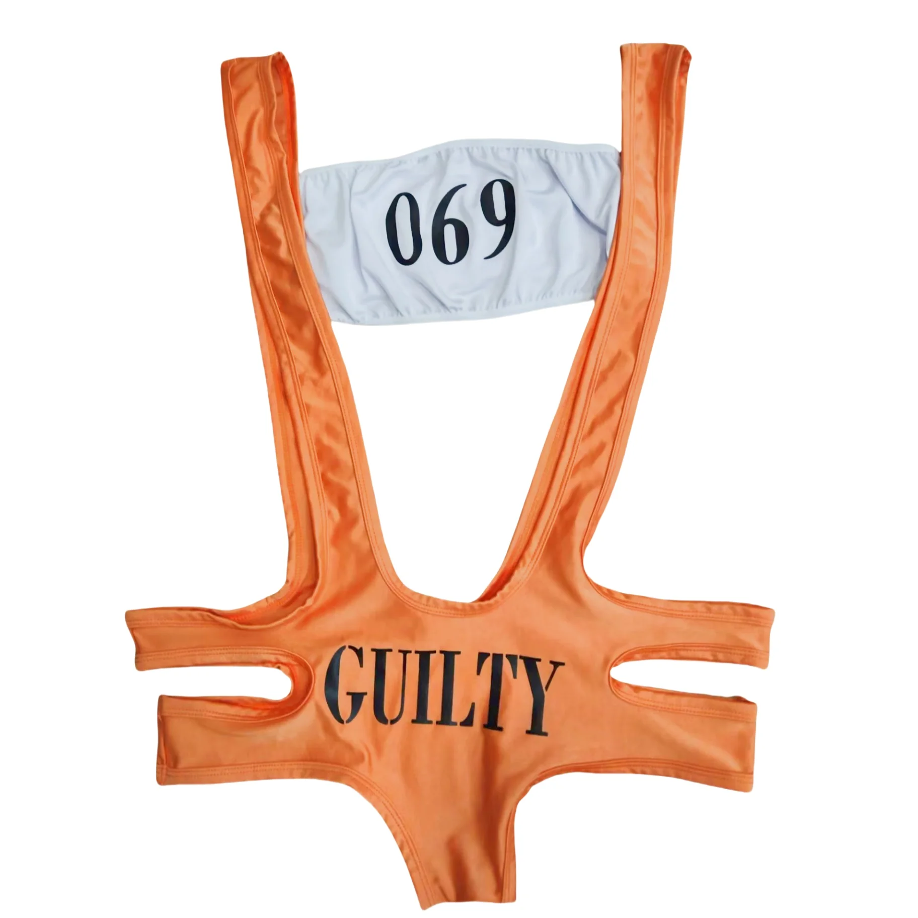 

Sexy Female Prisoner Costume Lingerie Suit - Strapless Top And Side Hollow Panties