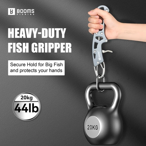 Imagen 2 del producto Booms Fishing G17 aleación de aluminio 8,3 pulgadas pinza de agarre para peces peso máximo 20KG equipo de pesca de agua salada con cuerda de herramientas