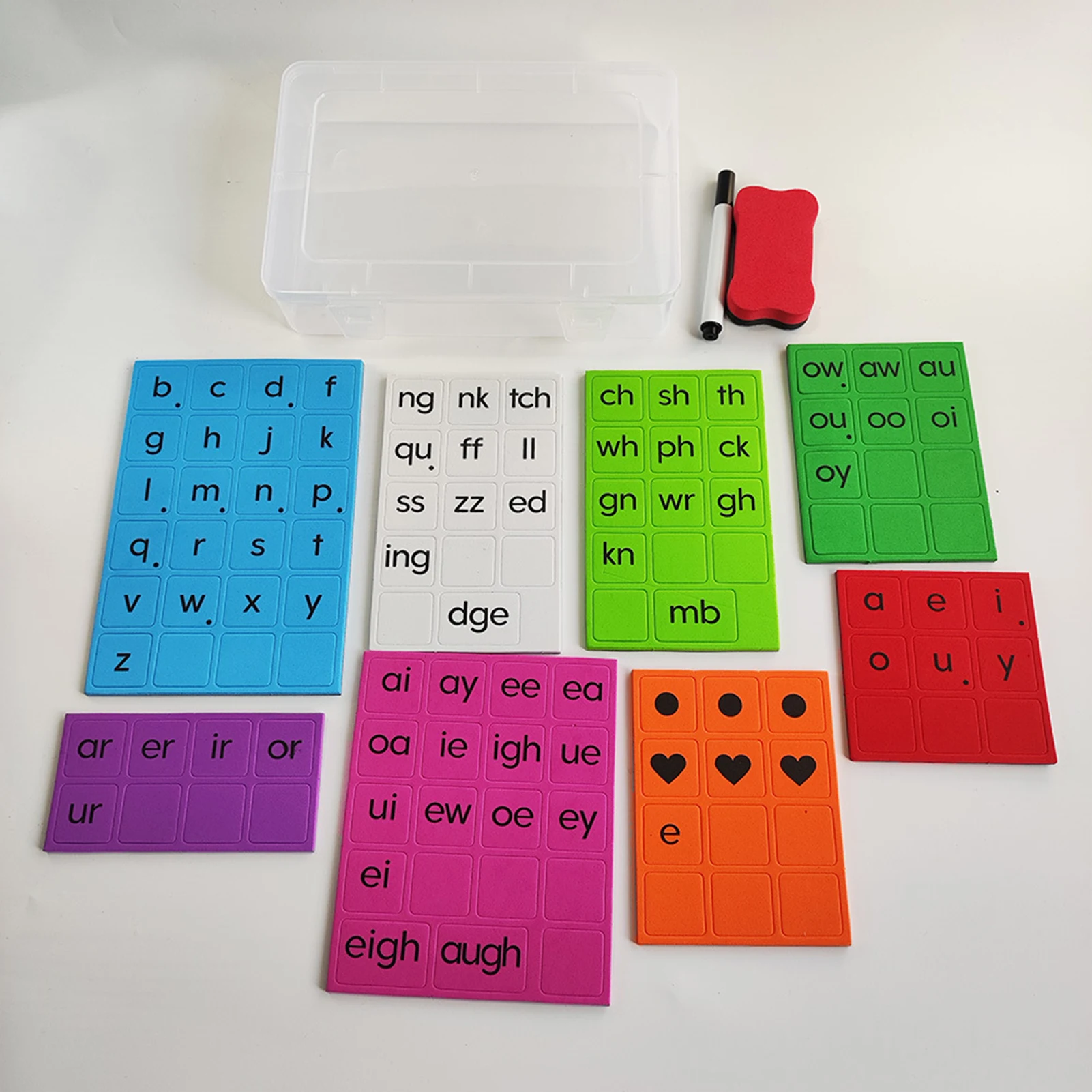 مجموعة بلاط الصوتيات المغناطيسية للأطفال في مرحلة ما قبل المدرسة وتعلم اللغة الإنجليزية والتهجئة والقراءة لعبة تعليمية لمستلزمات رياض الأطفال