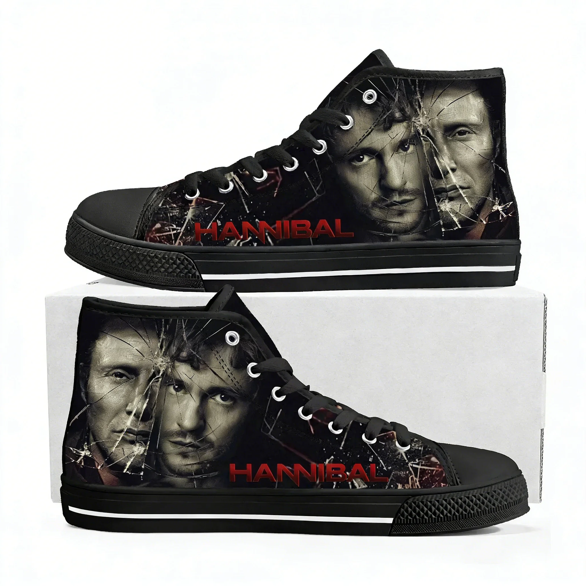 

Кроссовки Hannibal High Top для мужчин, женщин и подростков, высококачественные кеды Mads Mikkelsen из канваса, повседневная обувь для пар, обувь на заказ