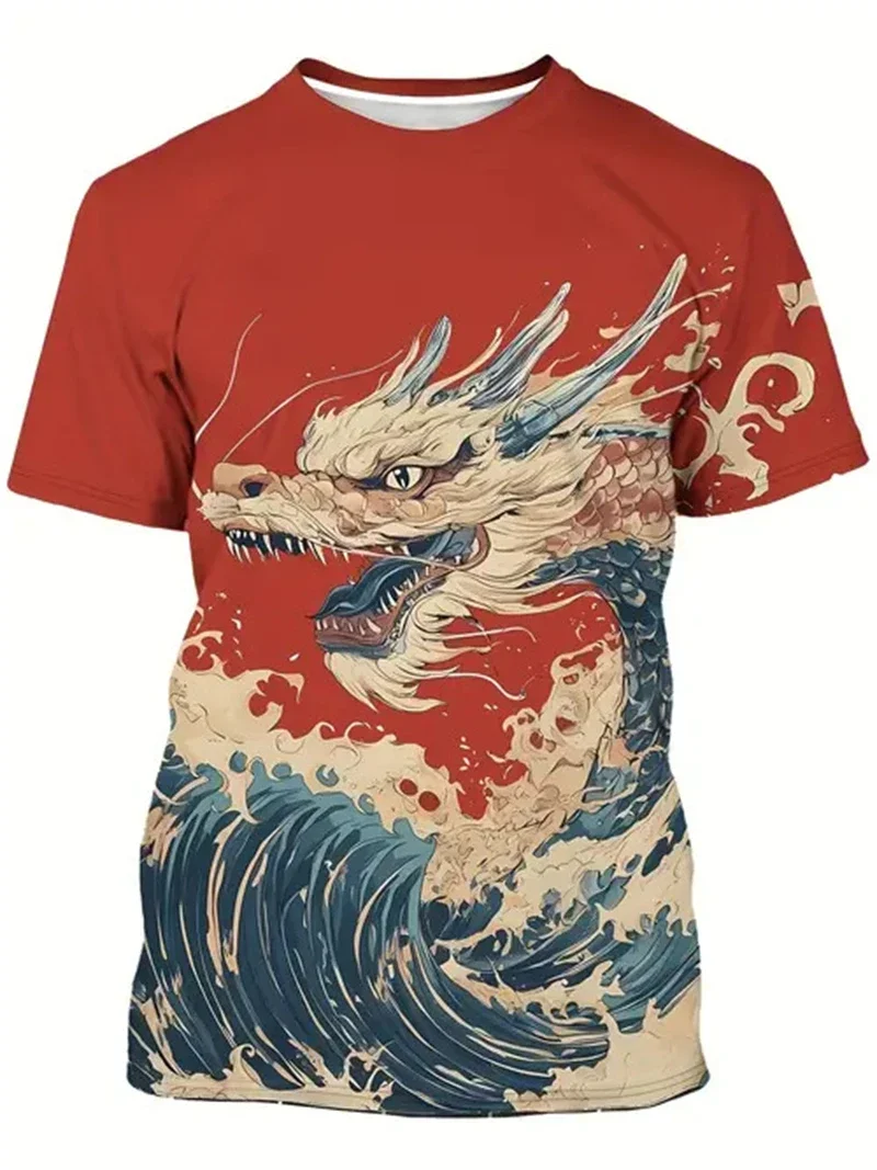 2026 Mens Black and White Tiger Print T Shirt Casual Crew Neck Short Sleeve Animal Graphic Tops