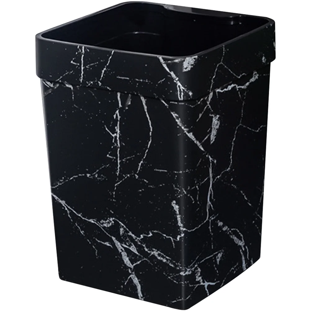 

Marble Trash Can Household Waste Bin Hotel Wastebasket for Dorm Bathroom Garbage Container Office Plastic Living Paper Home