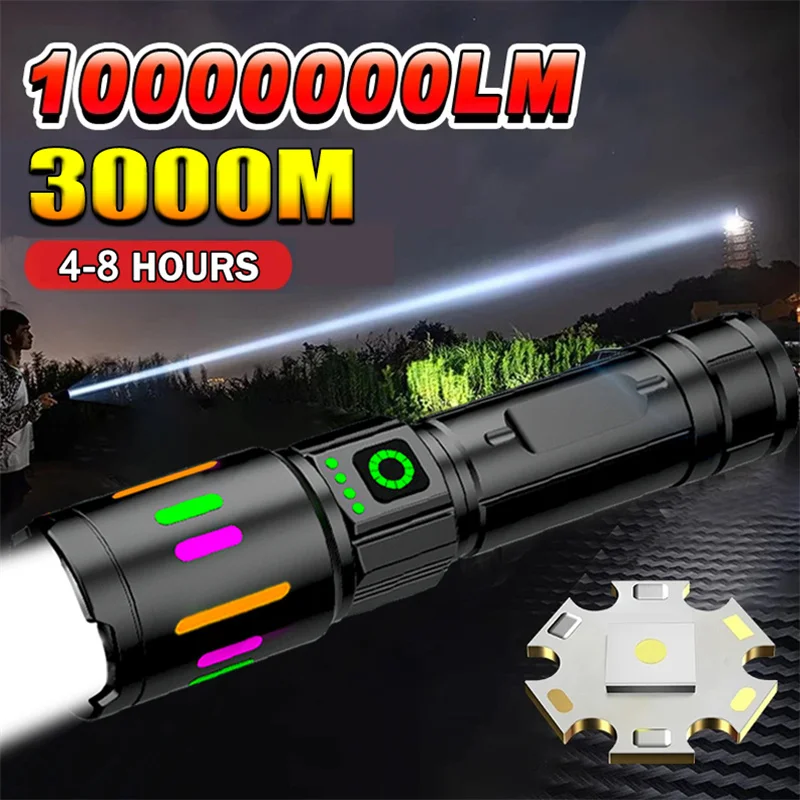Imagem -01 - Lanternas Led Gt10 de Alta Potência Zoom Telescópico Tocha Super Poderosa Ultra Poderosa Lanterna para Acampar ao ar Livre Uso de Emergência lanternas led gt10 de alta potencia zoom telescopico tocha super poderosa ultra poderosa lanterna para acampar ao ar livre uso de emergencia 01