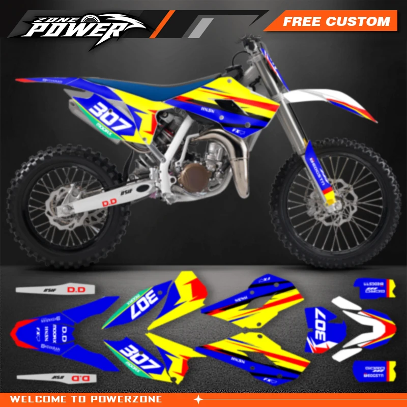 

Powerzone для Husqvarna Custom Team, мотоциклетные графические наклейки, наборы наклеек для Husqvarna TC85 TC85 2014 2015 2016 2017