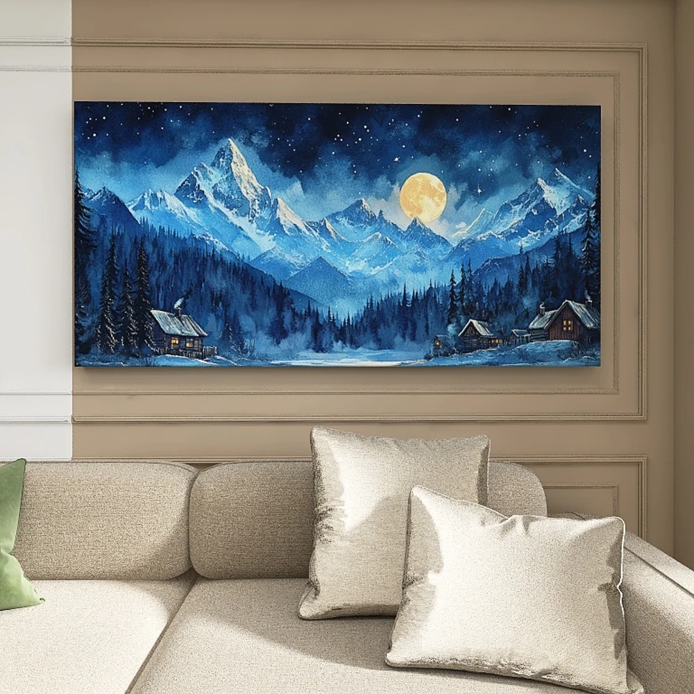 

1.5-Inch Thick Pine Solid Wood Frame, Canvas Wall Art, Birthday Gift Art Wall Painting, Bedroom, Office, Living Room