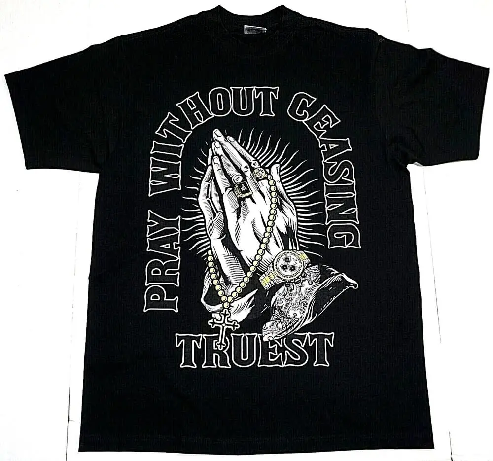 Pray Without Ceasing T-shirt Money Cash Dollars $ Hustle Men's Tee New