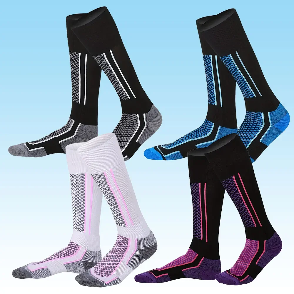 

20251 pairs of new warm winter men's and women's ski socks, sports socks, skis, bicycles, adult skiing, thick legs, warm