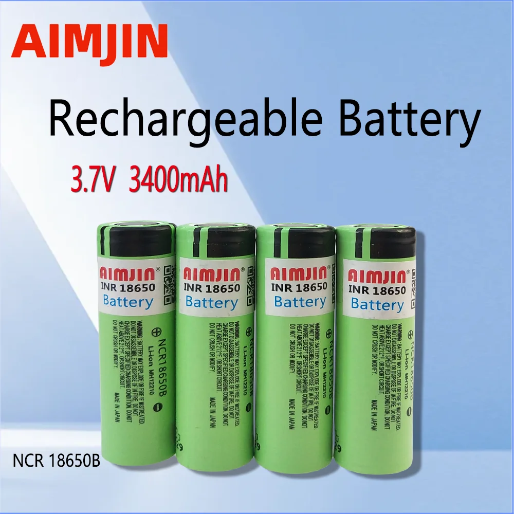 

18650 3400mAh 3.7V NCR18650B Lithium Rechargeable Battery for Computer Toy Fan Laptop Lamps Power Bank Flashlight