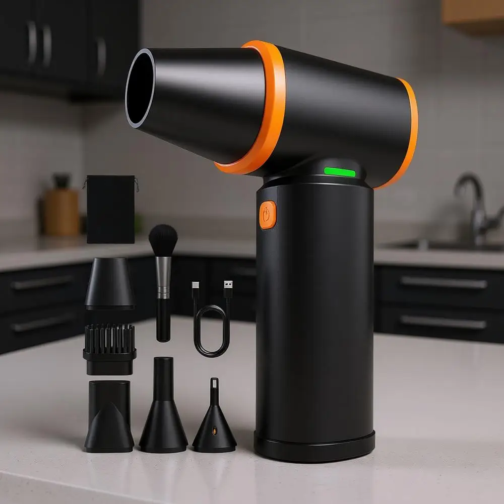 

Высокоскоростной электрический воздуходув с регулировкой скорости, перезаряжаемый портативный беспроводной компрессор для дома, автомобиля, компьютера и ключей