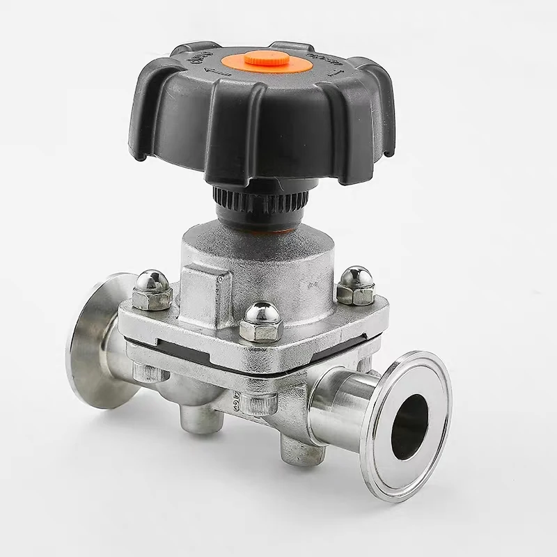 

Sanitary Stainless Steel 316L Tri-Clamp OD 50.5mm Quick Install Diaphragm Valve 316L Stainless Steel