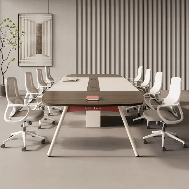 Conference table simple modern rectangular office meeting strip reception negotiation
