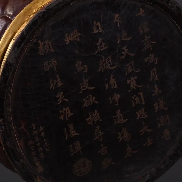 A pair of lacquerware painted large vase ornaments for household collection