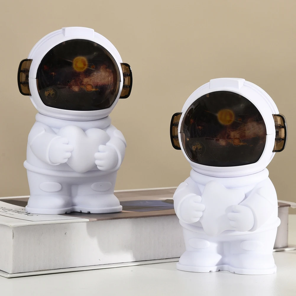 USB Powered Astronaut Humidifier for Desktop Use with Quiet Misting and Continuous or Intermittent Spray Modes