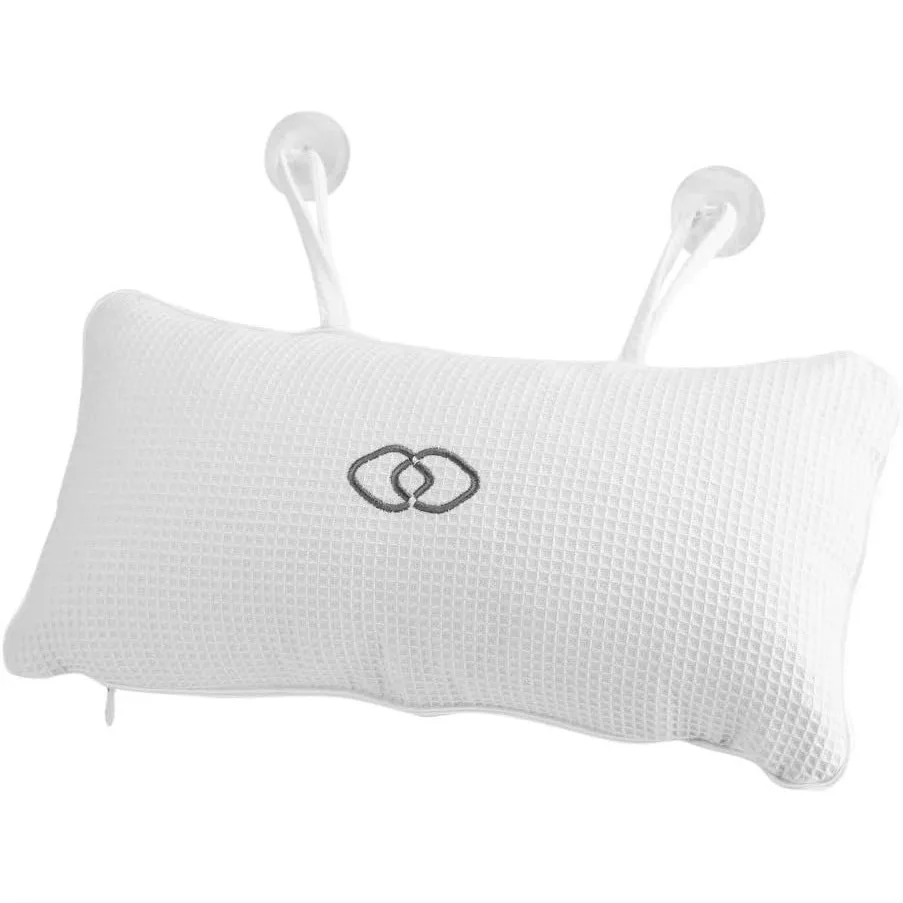 

Bathtub Spa Pillow with Suction Cups, Neck and Shoulder Support, Soft Mesh Cushion for Hot Tub Home Spa