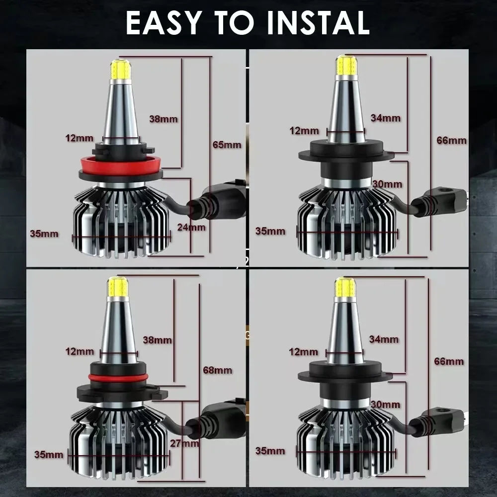 ENGZEA H7 LED Car Headlight Bulb 6400000LM H1 360º H11 H8 H3 9005 HB3 9006 HB4 9012 HIR2 D1S D2S 6000K Auto Fog Light 12V Lamp