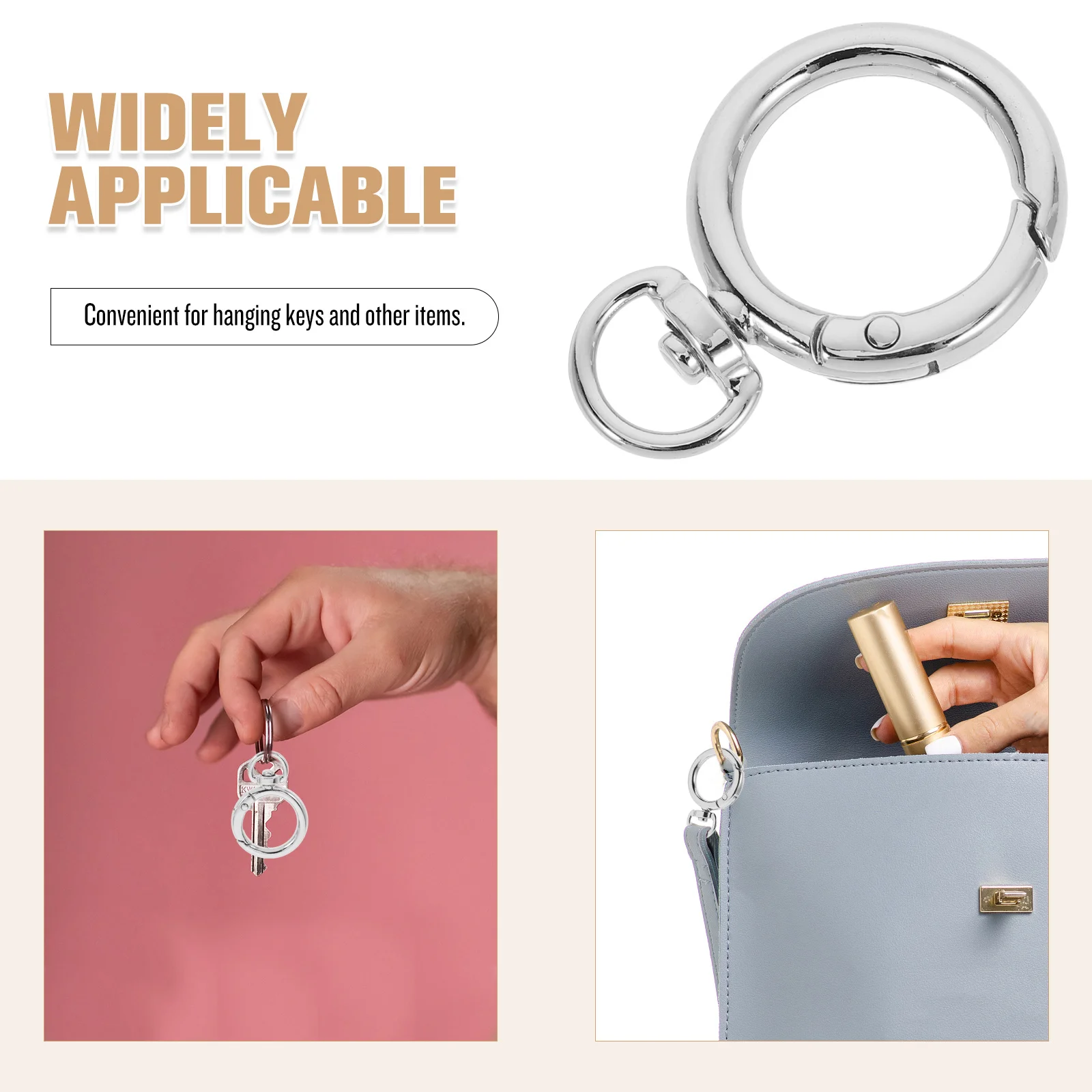 12 قطعة 25 مللي متر الذهب إنهاء خواتم ل سلاسل المفاتيح أكياس أحزمة المحافظ مشابك دوارة Crafts بها بنفسك الحرف الزناد الربيع O خواتم مستديرة #6