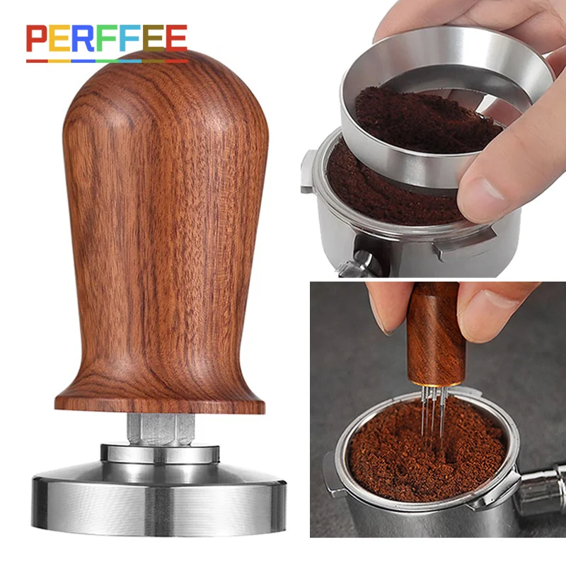 

Coffee Tamper 51mm Set Espresso Tamper Barista Coffee Tamper with Spring Loaded Stainless Steel Tampers 51mm/53mm/58mm