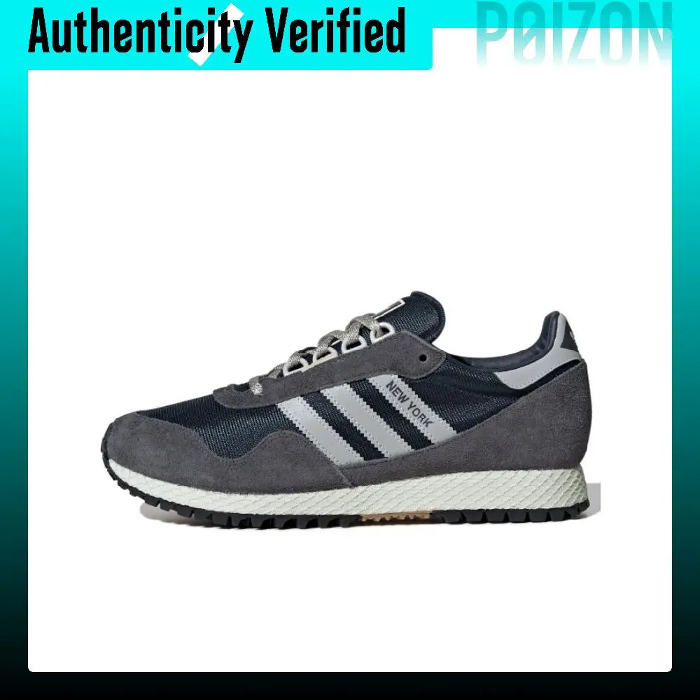 Adidas Originals New York, zapatillas deportivas de uso diario, modelo unisex de caña baja, color gris claro/negro, IG4552.