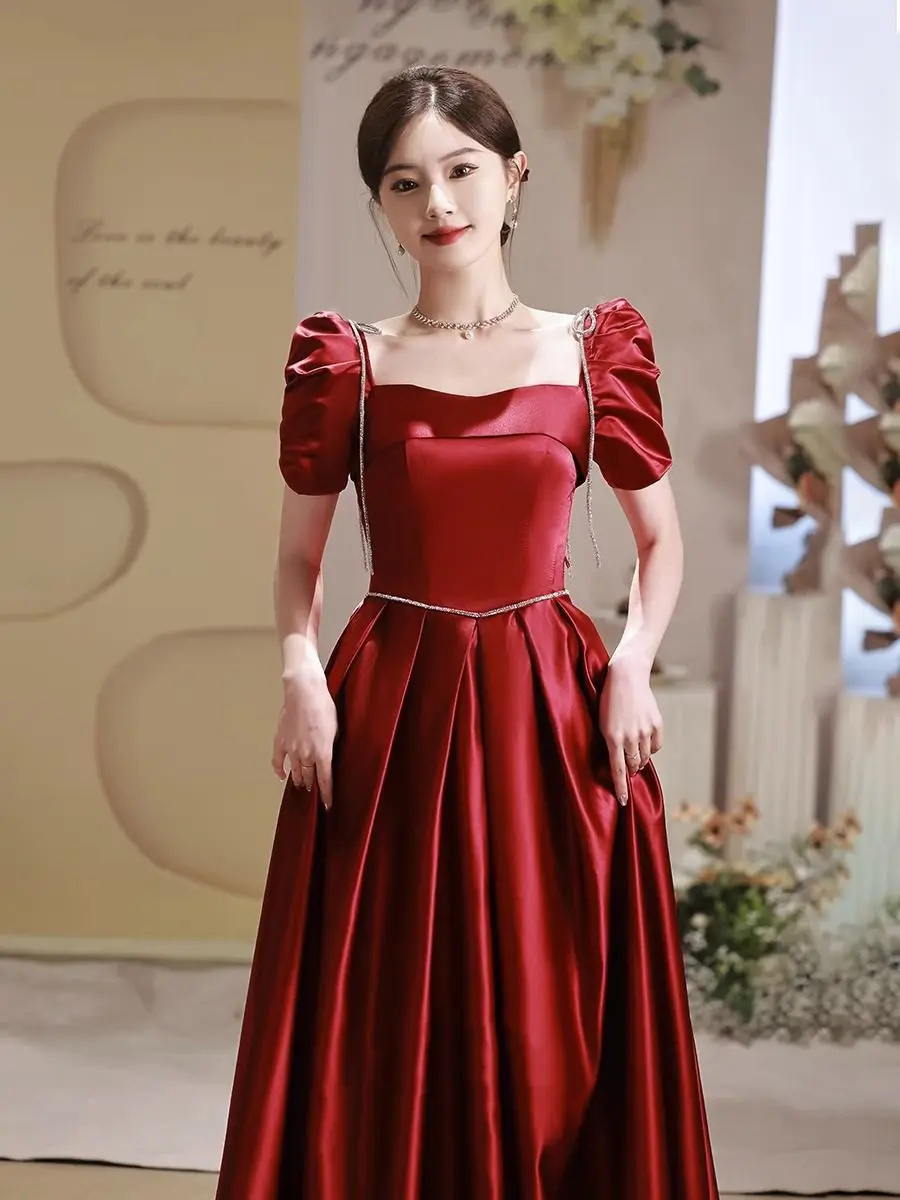 Toast Dress Red Little Engagement High Sense Vocal Music Art Long Spring