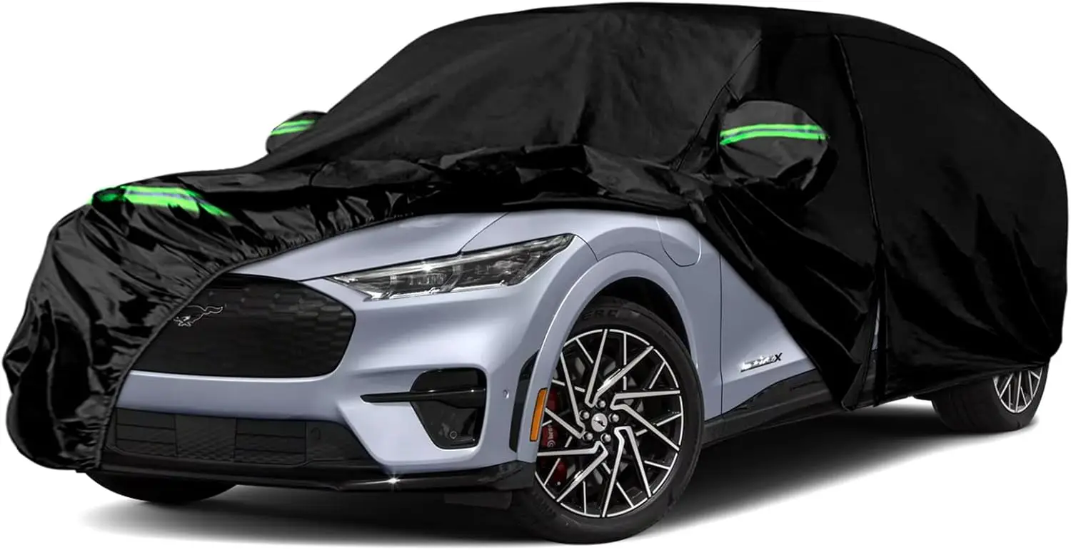 

Waterproof Car Cover for Ford Mustang Mach-E, All-Weather 6-Layer Protection with Zipper Door & Ventilated Mesh