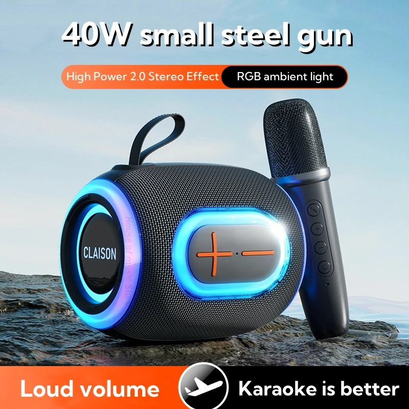 

40W High-powered Speakers Blue Tooth Wireless Portable With High Audio Outdoor Karaoke Sound Home Mini RGB Light K-song Speakers