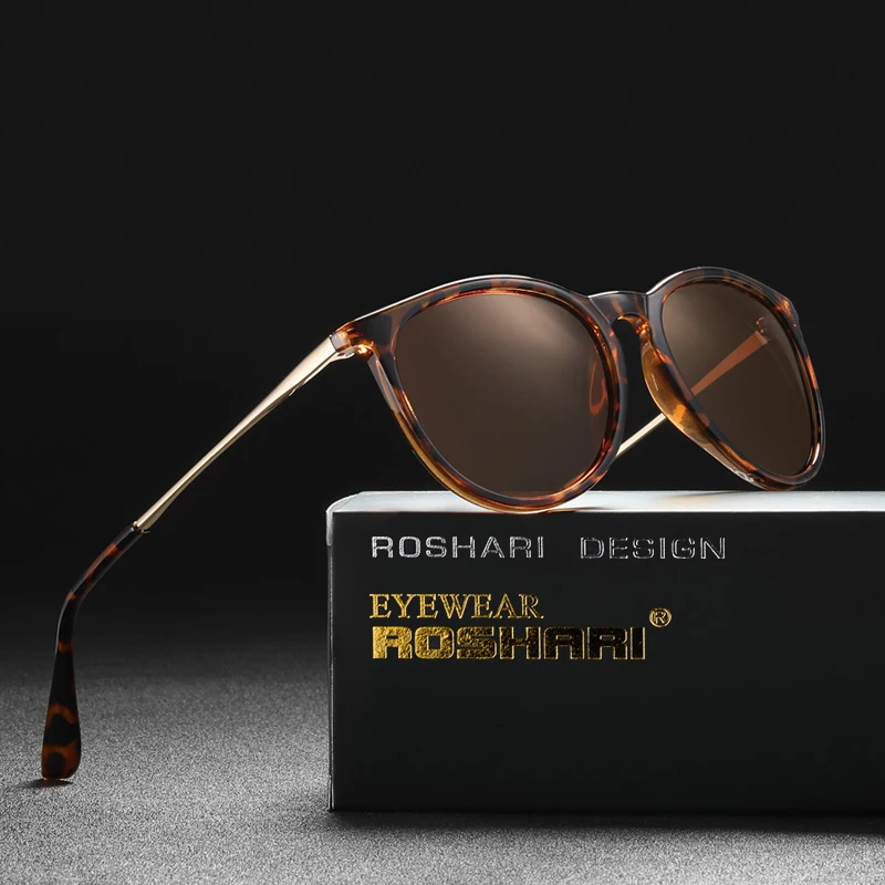 

RoShari Polarized Sunglasses Vintage Round Glasses Women Men Classic Retro Designer Style RS4171-A29