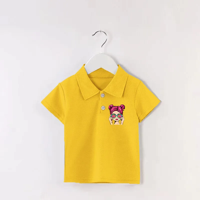 Children\'s Polo Shirt Boys and Girls Short-Sleeved New Loose Casual T-Shirt Girls Summer New Tops Short-Sleeved Casual Wear