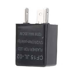 LED Flasher Relay Non-Polarity 12V 24V Universal ABS Normally Open Flash Relay CF15 JL-02