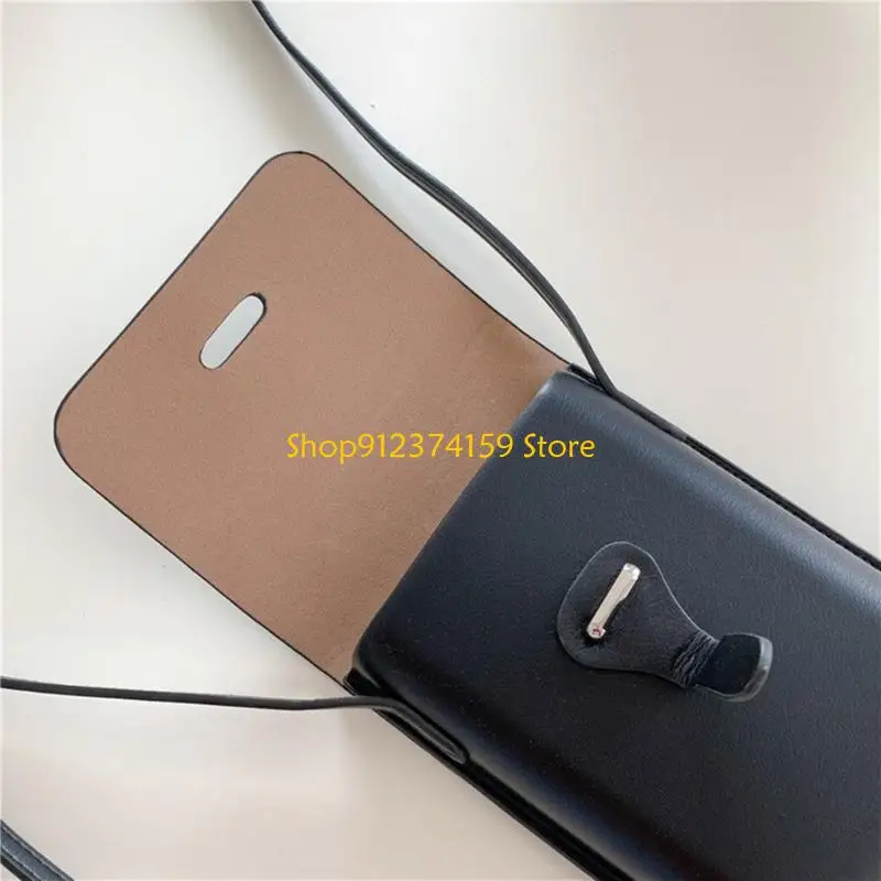 

G5AE Korean Simple Solid Color Phone Bag PU Leather Shoulder Crossbody Purse Wallet for Unisex Daily Use and Travel