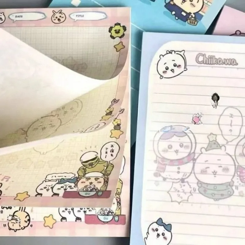 A7 Chiikawa Memo Paper Cute Non-sticky Note Pad Kawaii Stationery for Student Hand Account Daily Message Writing Gift Accessory