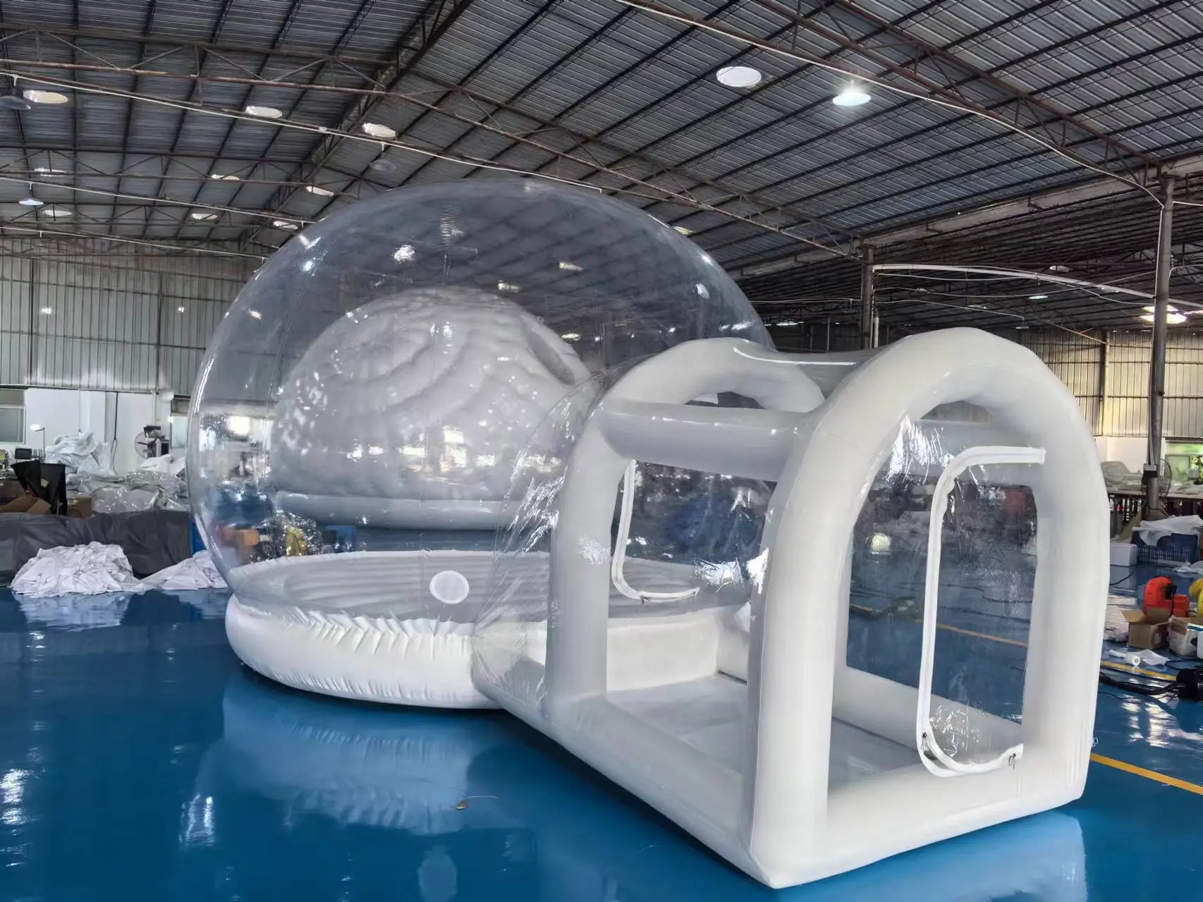 Casa inflável transparente da bolha da abóbada da casa da bolha do salto do PVC claro divertido com salto
